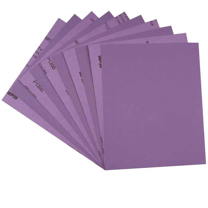 MAXMAN Sandpaper 1200 Grit,Wet Dry Sanding Sheets,High Performance White Fused Alumina Abrasive Sand Paper for Wood Furniture Finishing,Metal Grinding,Automotive Polishing,9 x 11 Inch,10-Pack - Image 1